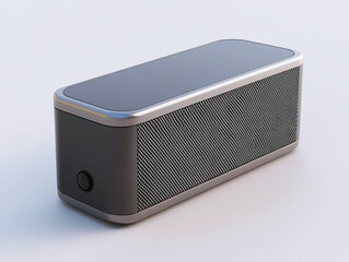 Obraz premium A portable speaker, isolated on a white surface, with a smooth finish and minimal shadow.
