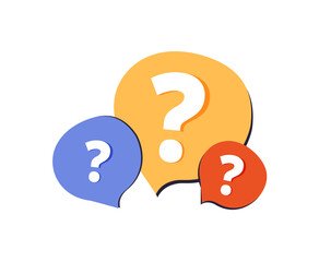 Question speaking bubbles vector illustration, FAQ , Frequently asked questions concept, asked questions and answers