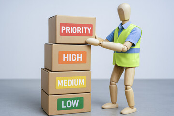 The concept organization and prioritization is demonstrated by arranging tasks with different levels importance for effective business management and workflow