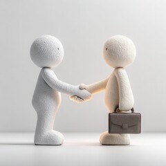 Textured Figurines Handshake Business Deal Agreement