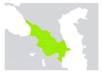 Fototapeta premium 南コーカサス地方の地図 Map of Azerbaijan, Armenia, Georgia 