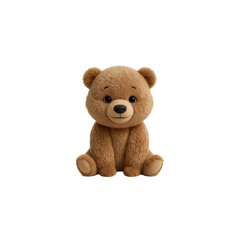 Fototapeta premium Adorable Brown Teddy Bear Sitting, Studio Shot