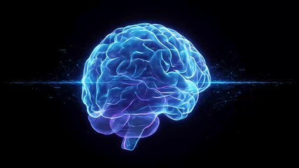 Vibrant digital representation of a human brain with glowing neural connections against a dark backdrop - Powered by Adobe