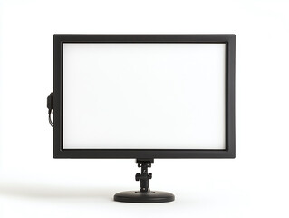A teleprompter screen, isolated on a clean white background, with clear text and no shadow.