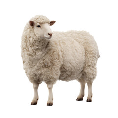 Fototapeta premium Sheep Full Body on PNG, Fluffy Beige Sheep Standing