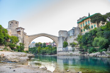 old bridge over Neretva river in Mostar