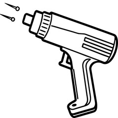 Industrial Heat Gun Line Art Illustration