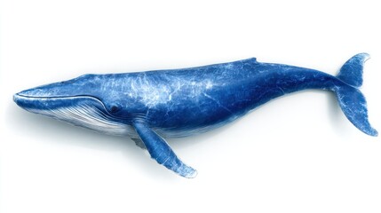 Blue whale,  top-down view, vibrant