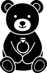 Cute bear holding Diamond ring silhouette.
little teddy bear holding Diamond ring Valentine's Day silhouette vector.
For celebrating Valentine's Day, wedding or birthday.

