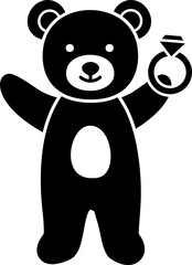 Cute bear holding Diamond ring silhouette.
little teddy bear holding Diamond ring Valentine's Day silhouette vector.
For celebrating Valentine's Day, wedding or birthday.
