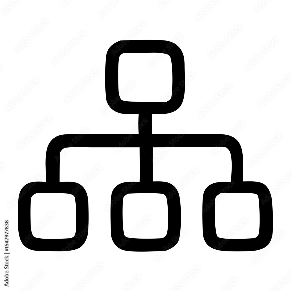 Poster simple handdrawn flowchart structure diagram organization management icon symbol