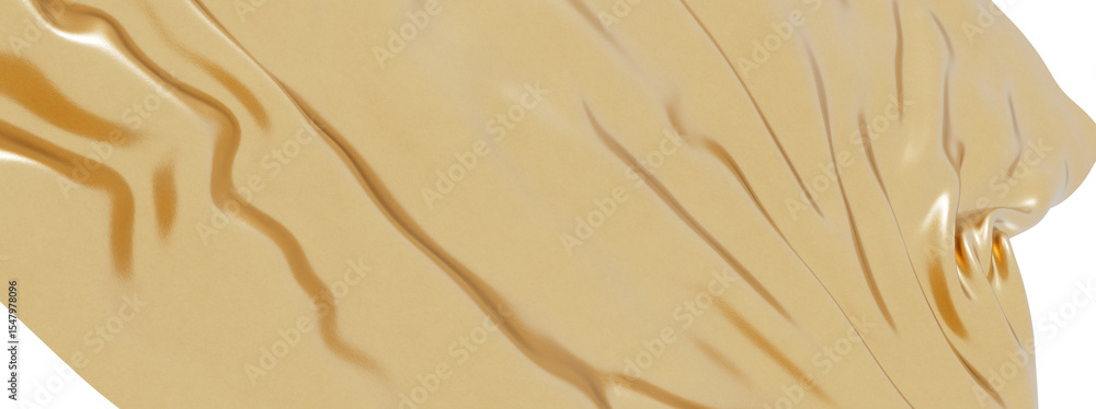 Aufkleber high-resolution image of luxurious golden silk fabric with elegant drapes. perfect for design projec