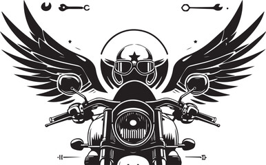 Retro vector illustration of a grunge skull with wings and crossbones, decorated with floral ornaments, stars, and butterflies, perfect for music art or tattoo design