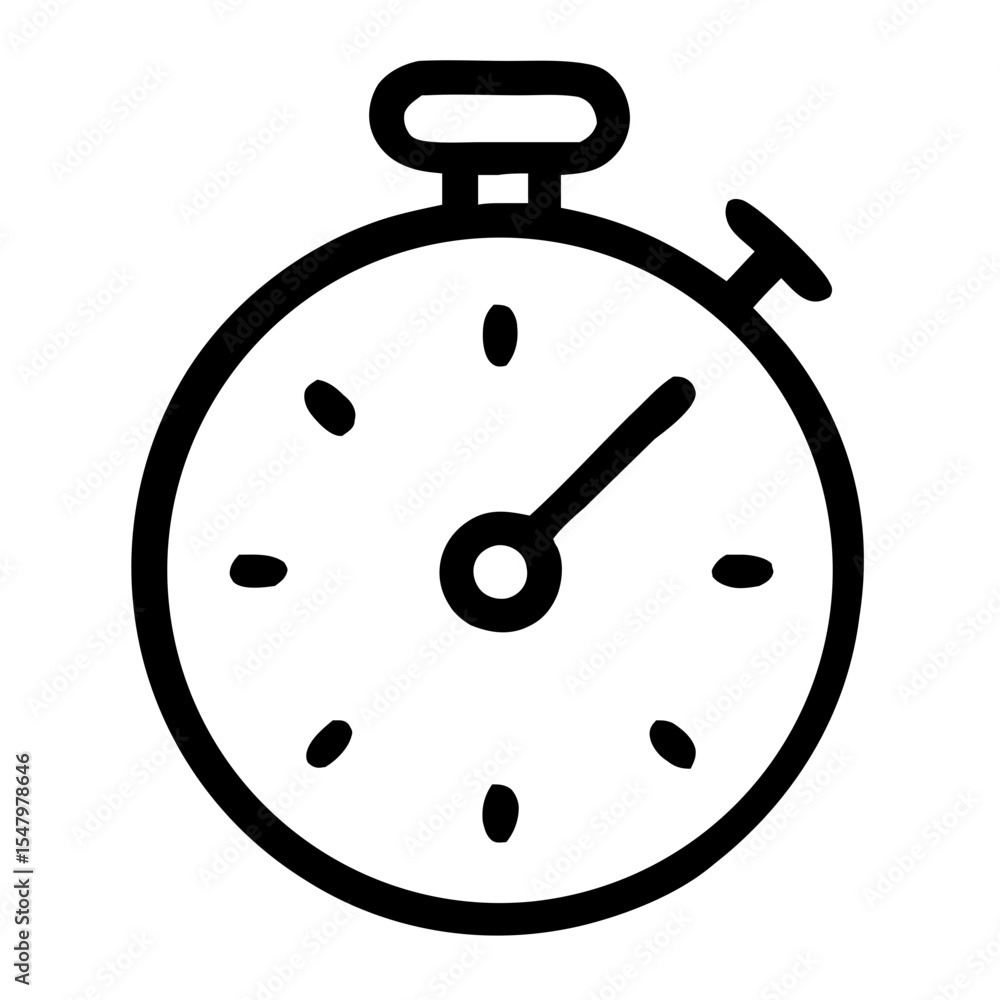 Poster simple line art stopwatch time management tool shape icon symbol