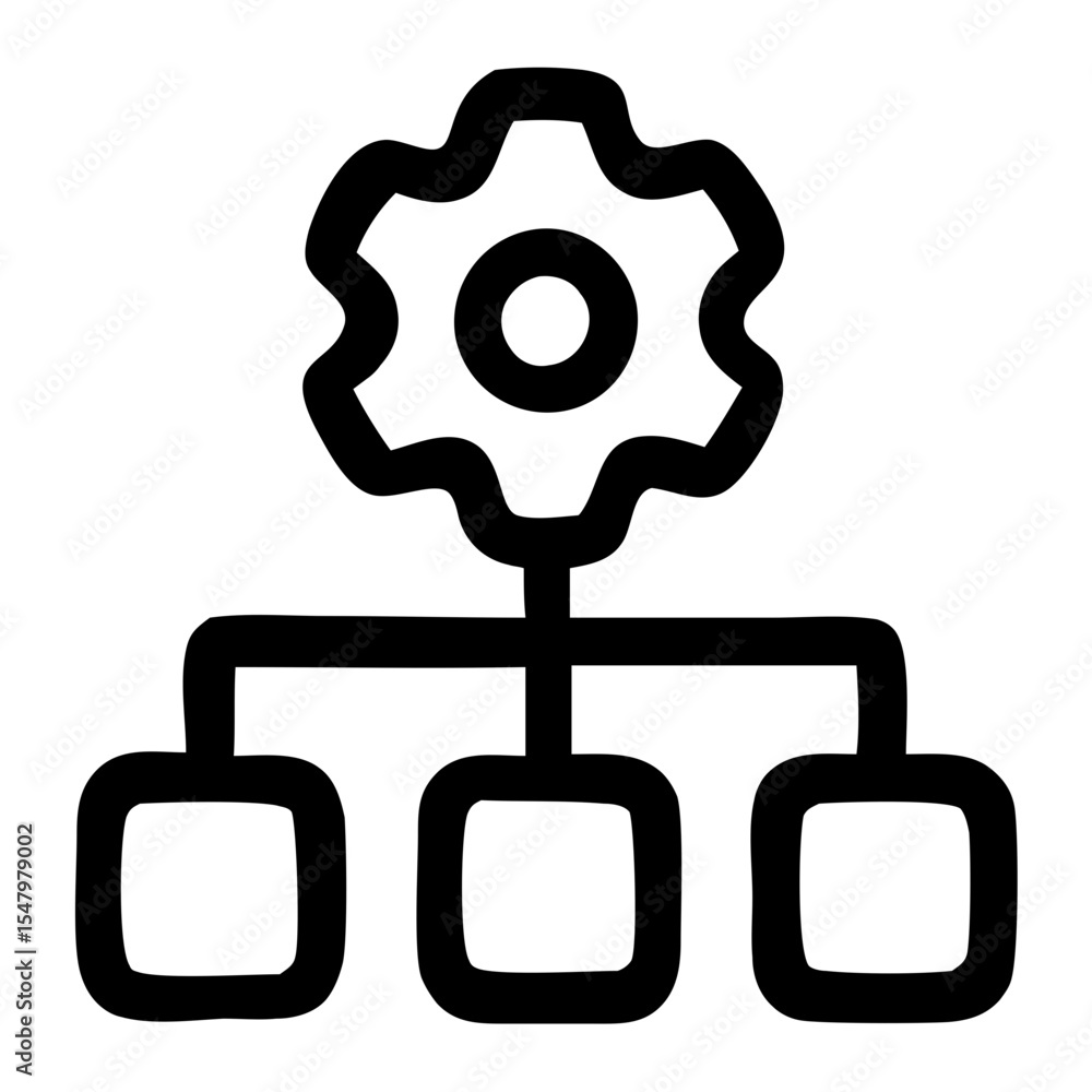 Poster line art configuration network diagram system outline icon design