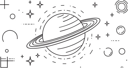 Hand-drawn vector illustration of an abstract background featuring a baseball cap icon
