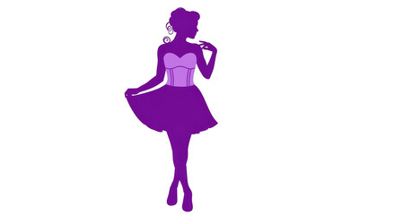 Isolated Silhouette of a Woman in a Dress