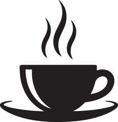 Hot espresso mug icon, a steaming morning coffee drink vector