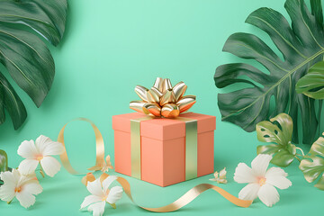 Tropical Celebration Gift Box with Floral Accents