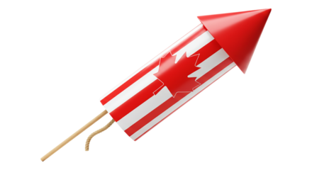 Canadian Rocket Fireworks: A symbolic representation of a Canadian rocket fireworks.
