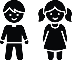 Boy and girl smiling happily together