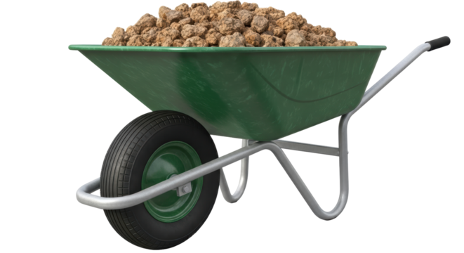 Isolated Wheelbarrow Full of Rocks
