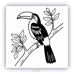 Two yellow canaries perched in lush green foliage oil painting style nature scene wildlife birdwatching