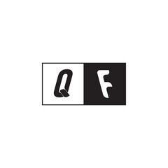 Obraz premium Monogram Logo Design Unique Simple Bold QF Initial Alphabet Vector Alphabet