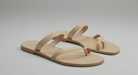 Neutral Tone Toe Ring Sandals for Summer Fashion