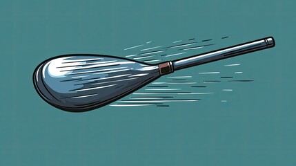 Golf club in motion on teal background