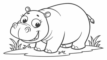 "Cartoon Hippo clipart SVG  – Cute Vector Animal Illustration for Kids & Crafts"