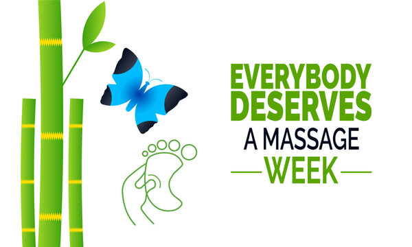 everybody deserves a massage week background illustration. Holiday concept. Utilize for background, banner, placard, card, and poster design template with professional illustraion design