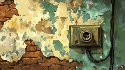 Aged wall with light switch