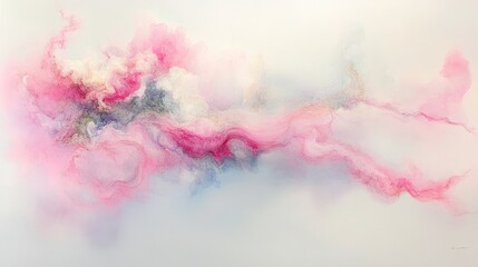 Fototapeta premium Abstract painting, soft pink, light pastel colors, flowing forms
