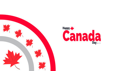 Happy Canada Day celebrate in july 1. Canada independence day banner desgin Template with Canada flag maple leaf. Utilize for template, poster desgin,card, placard with professional  illustraion 