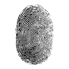 Finger print identity spiral white vector