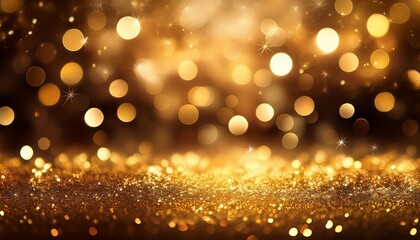gold abstract bokeh background and glitter bokeh lights image is blurred and filtered