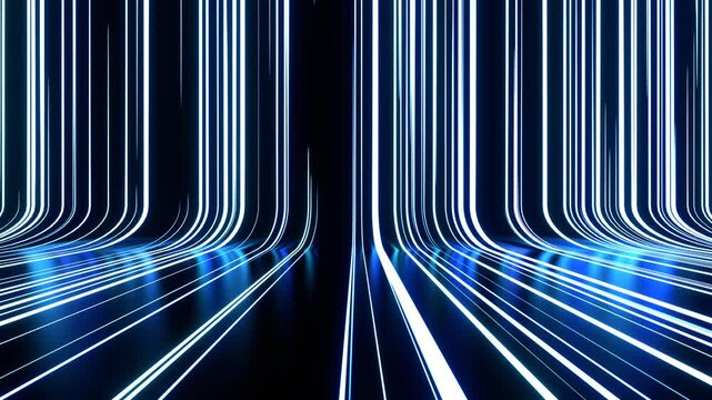 Cyber Flow_Abstract Neon Line Loop Animation.This is a seamlessly looping CG abstract video with glowing neon lines, offering a futuristic and tech-inspired vibe. It's perfect for dynamic animated bac