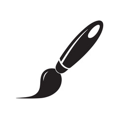 Black color paint brush icon. Brush icon symbol. Vector illustration eps 10