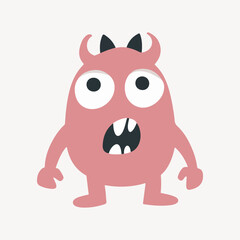 Obraz premium cute cartoon monster character illustration vector