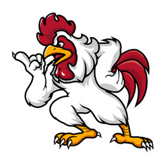 Chicken Character with Bold Gesture