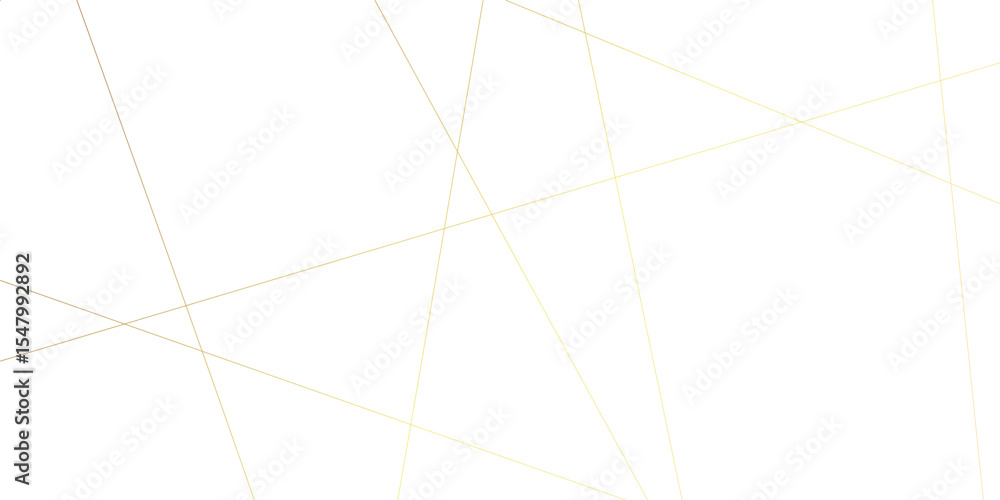 Poster abstract luxury gold geometric random chaotic lines with many squares and triangles shape on white b