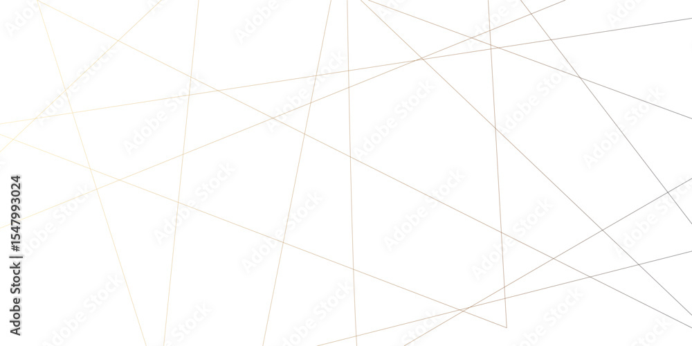 Poster abstract luxury gold geometric random chaotic lines with many squares and triangles shape on white b