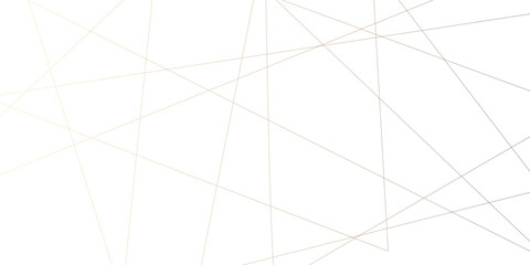 Abstract luxury gold geometric random chaotic lines with many squares and triangles shape on white background.	