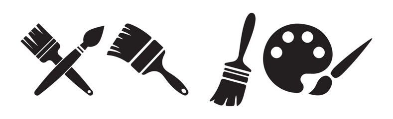 Paint brush icon vector. Artist work tool, painting icon. Vector illustration eps 10