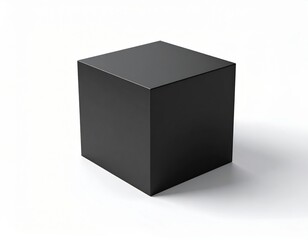Fototapeta premium Blank Black Square Box Mockup On White Background