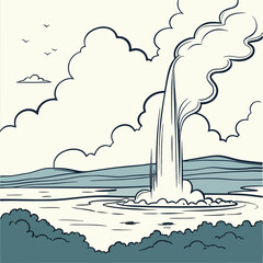 vector illustration of a ship