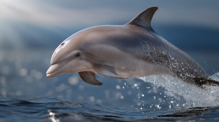 Fototapeta premium Dolphins jumping out of water.