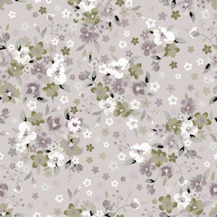 botanical floral, vector, seamless pattern , herbs and leaves ,big set, background with flowers
