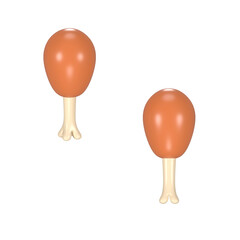 3D Fried chicken thigh